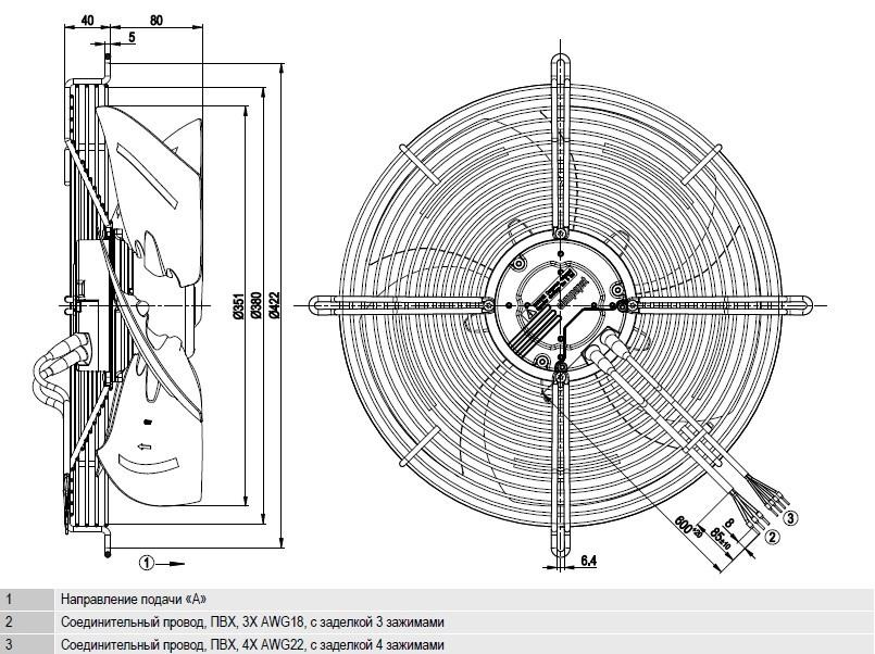 S3G350-BA58-02 Ebmpapst чертёж