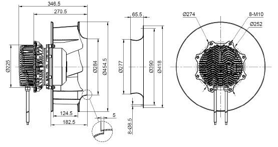 ECF(K)8D400-PLHDAJ0-RF Sanmu чертёж