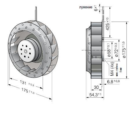REF175-30/18/2TDP ebmpapst вентилятор чертеж