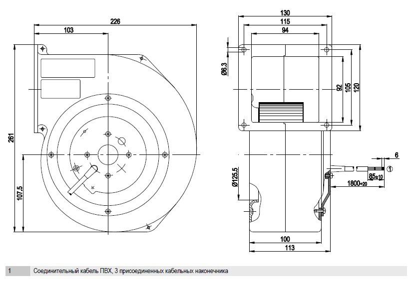 G2E146-BF01-35 Ebmpapst чертёж