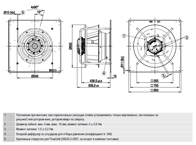 K3G560-PB31-01 Ebmpapst чертёж