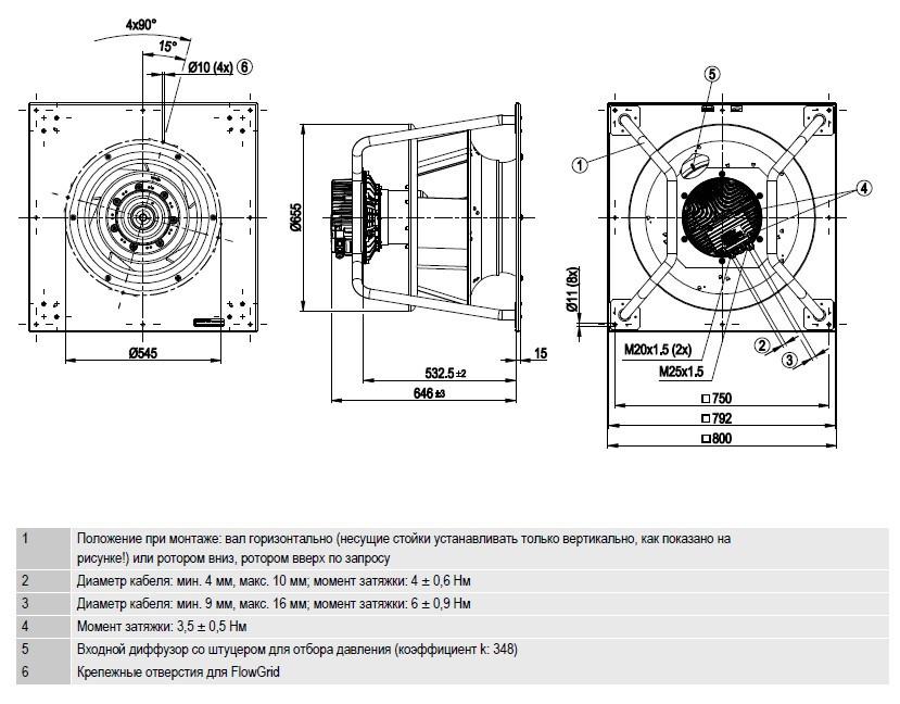 K3G560-PC04-05 Ebmpapst чертёж